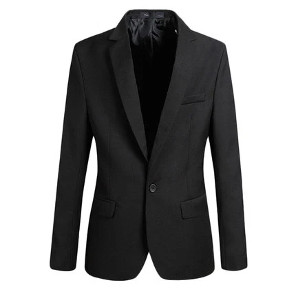 One button black Модный мужской модный брендовый блейзер в британском стиле, повседневный приталенный пиджак, мужские блейзеры, Мужское пальто, пиджак для мужчин, деловой стиль - Цвет: One button black