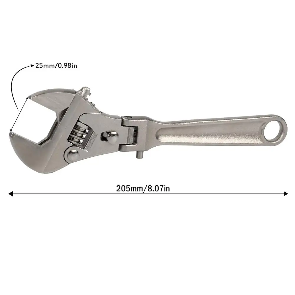 KALAIDUN Adjustable Wrench Ratchet Spanner CR-V Universal Key Multitool Large Opening Nut Wrench Home Bathroom Repair Hand Tools