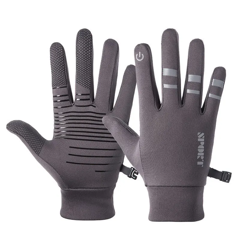 Мужские и женские перчатки для бега в светлую полоску, Осень-зима, для занятий спортом на открытом воздухе, перчатки для езды на мотоцикле