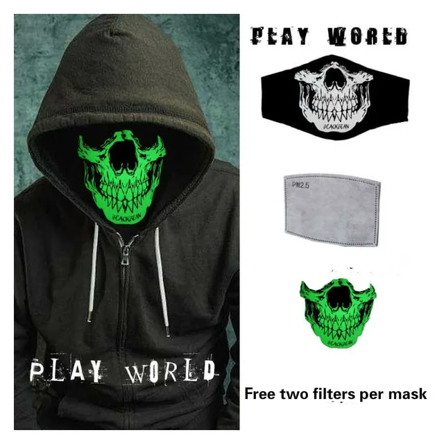 US $5.00  Tide Style Noctilucent Skull Face Mask Antivirus Flu Anti Infection Anti fog PM2.5 Dustproof Protec