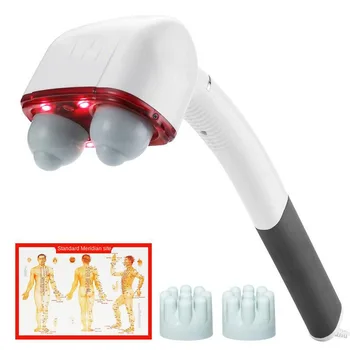 

Electric Vibrate Tapping Massage Stick Handheld Negative Ion Double Roll Heads Hammer Relieve Waist Leg Neck Shoulder Discomfort
