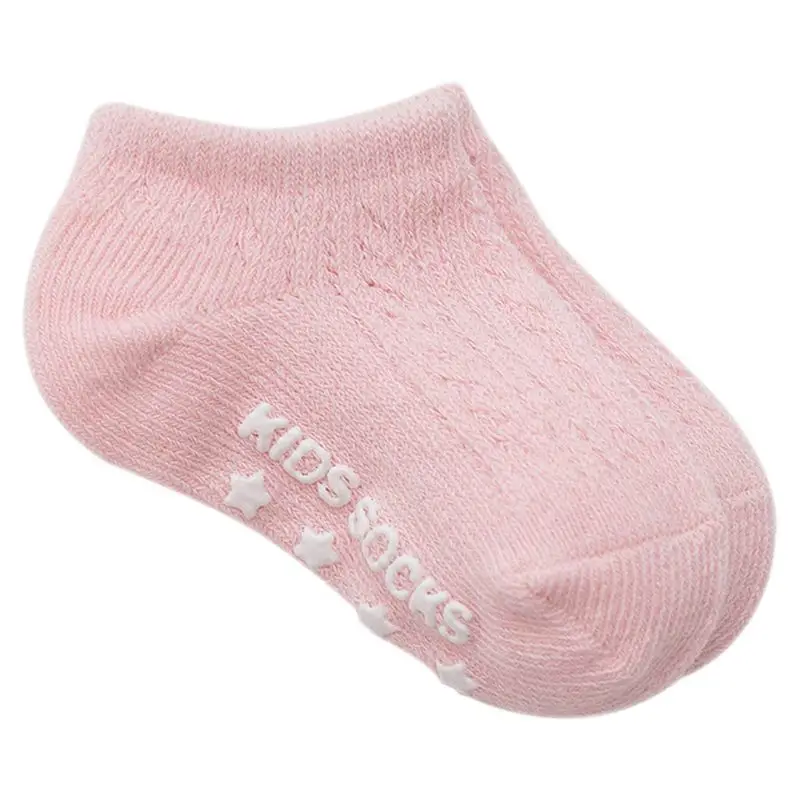 1 пара, детские летние хлопковые тонкие короткие носки для маленьких мальчиков и девочек новые стильные нескользящие носки, D08C - Цвет: Pink-S
