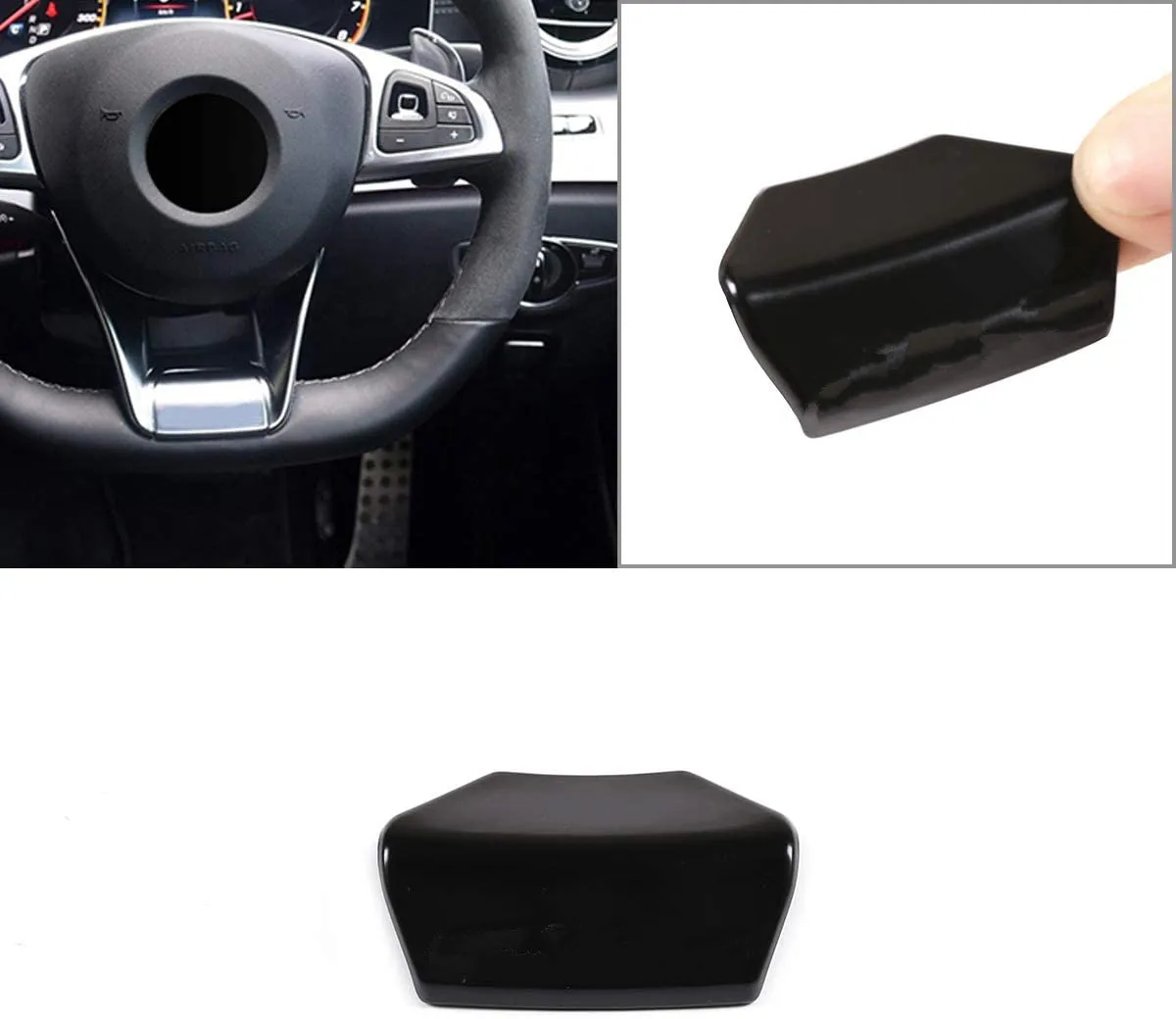 

Steering Wheel Emblem Decor Decal Stickek AMG For Mercedes-Benz A B C E Class GLA CLA GLC GLE (Square sports steering wheel)