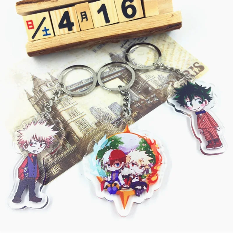 Аниме фигурка брелок IZUKU SHOTO KATSUKI металлический мультяшный Boku No Hero Academia веер