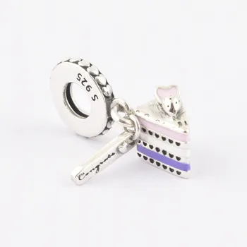 

S925 Sterling Silver Birthday Cake Charm and Beads Suitable for 3mm to Make Jewelry Bracelets, Suitable for Women Gifts