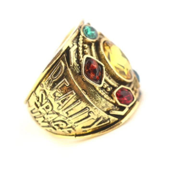 Six Colorful Stone Setting Ring Golden Color Band   Ring For Cosplay Finger Accessories Luxury Design Hand Embellish Wholesale