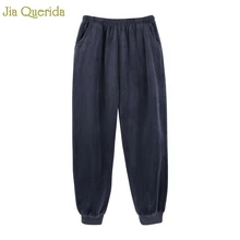 Серая однотонная Удобная Пижама, брюки, зимние женские фланелевые пижамные штаны, с завязками на лодыжке, одежда для сна, штаны для женщин, зимняя подошва, новинка