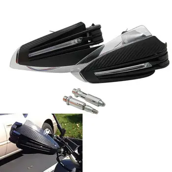 

Motorcycle LED Handlebar Hand Guards Turn Signal Light Handleguard Protector Cover Universal