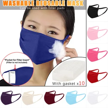 

1PC Cotton Face Cover + 10pcs Replacemant Filters Anti-dust Reusable Cloth Pocket Cover Mouth-Cover Gasket Set mascarilla