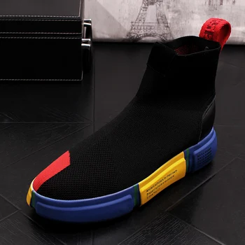 

Men Platform Shoes High Top Sneakers Male Sports Casual Shoes Fashion Mens Vulcanized Shoes Brand Design Ankle Boots for Man