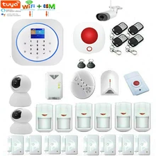 Беспроводная домашняя безопасность Wifi GSM RFID сигнализация дымовая газовая пожарная сигнализация датчик комплект Tuya App управление уличная IP камера ALEXA