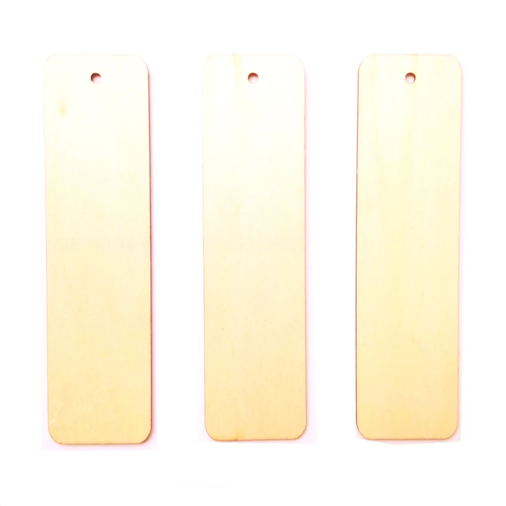 Упаковка из 20 пустых прямоугольных деревянных штук подарочные бирки закладки w/Струны DIY для ремесла скрапбукинга DIY ремесло со струнным книжным знаком