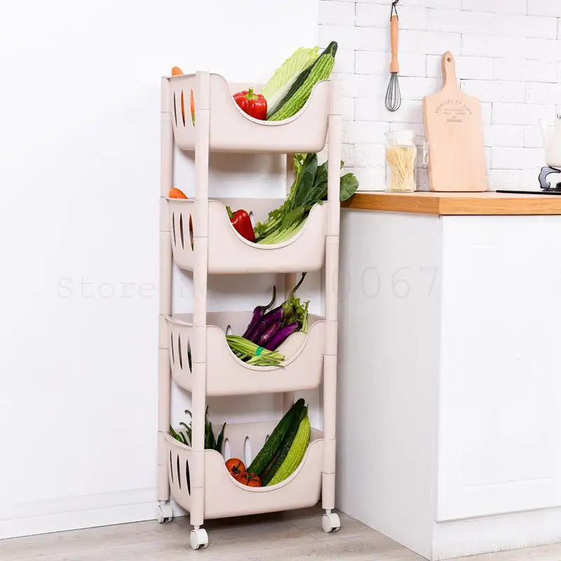 Фрукты и овощи получить корзину овощей кухонная полка многослойная Caikuang гостиная напольная стойка получения S - Цвет: Model2