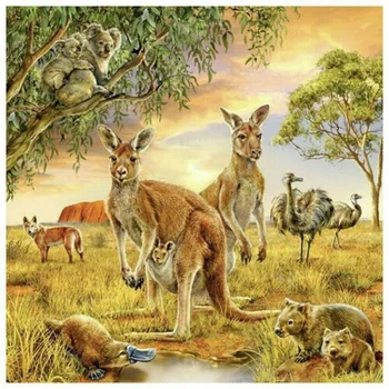 

Full Drill DIY Diamond Painting Kangaroo Cross Stitch Kits Embroidery Decors
