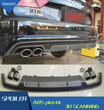 

For Audi A7 S7 Body kit spoiler 2016-2017 For Audi A7 RS7 ABS Rear lip rear spoiler front Bumper Diffuser Bumpers Protector