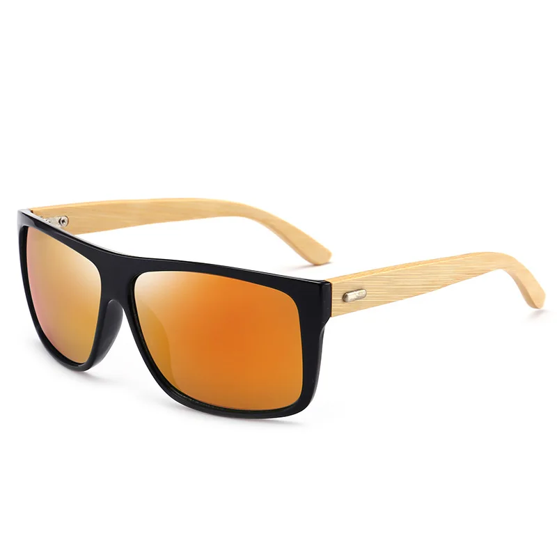 RBRARE мужские очки, солнцезащитные очки для вождения, мужские классические бамбуковые солнцезащитные очки для мужчин, высокое качество, уличные UV400 Gafas De Sol Mujer - Цвет линз: Black Red