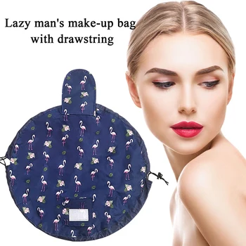 

Women Lazy Drawstring Cosmetic Bag Fashion Travel Makeup Bag Organizer Make Up Case Storage Pouch Toiletry Beauty Kit