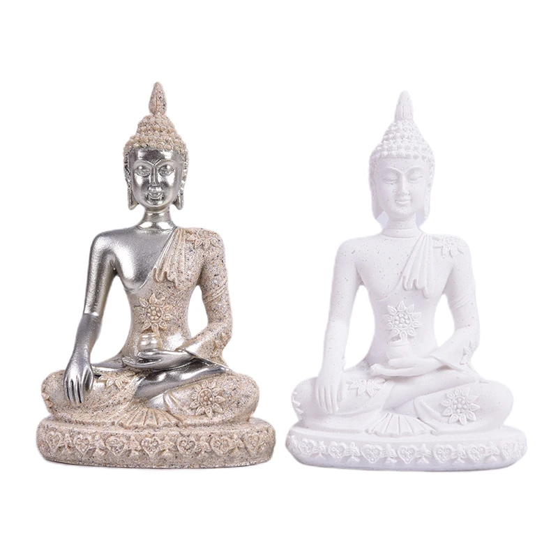 Nature Sandstone India Buddha Statue Fengshui Sitting Buddha Sculpture Figurines Vintage Home Decor Use For Aquarium