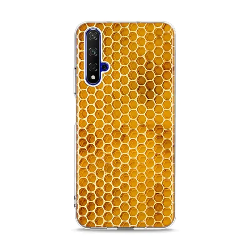Силиконовый чехол из ТПУ с золотыми сотами honey bee для huawei Honor 10i 9X8X20 10 9 Lite 8 8A 7A 7C Pro Lite чехол для телефона