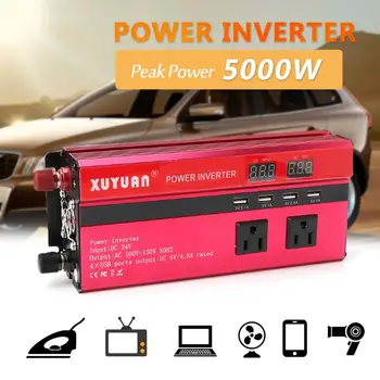 

5000W Solar Power Inverter Sine Wave LED 4 USB DC12/24V To AC110V/220V Convert