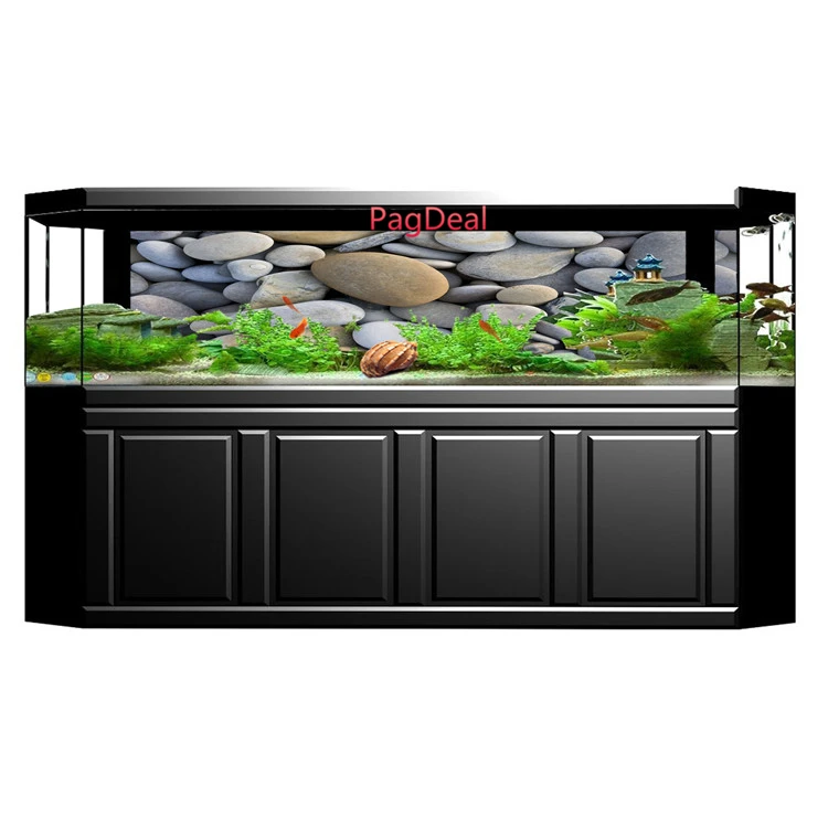 

Custom Size Aquarium Background Poster With Self-Adhesive Stone Rock Wall Decoration Fish Tank Landscape PVC Backdrop Sticker