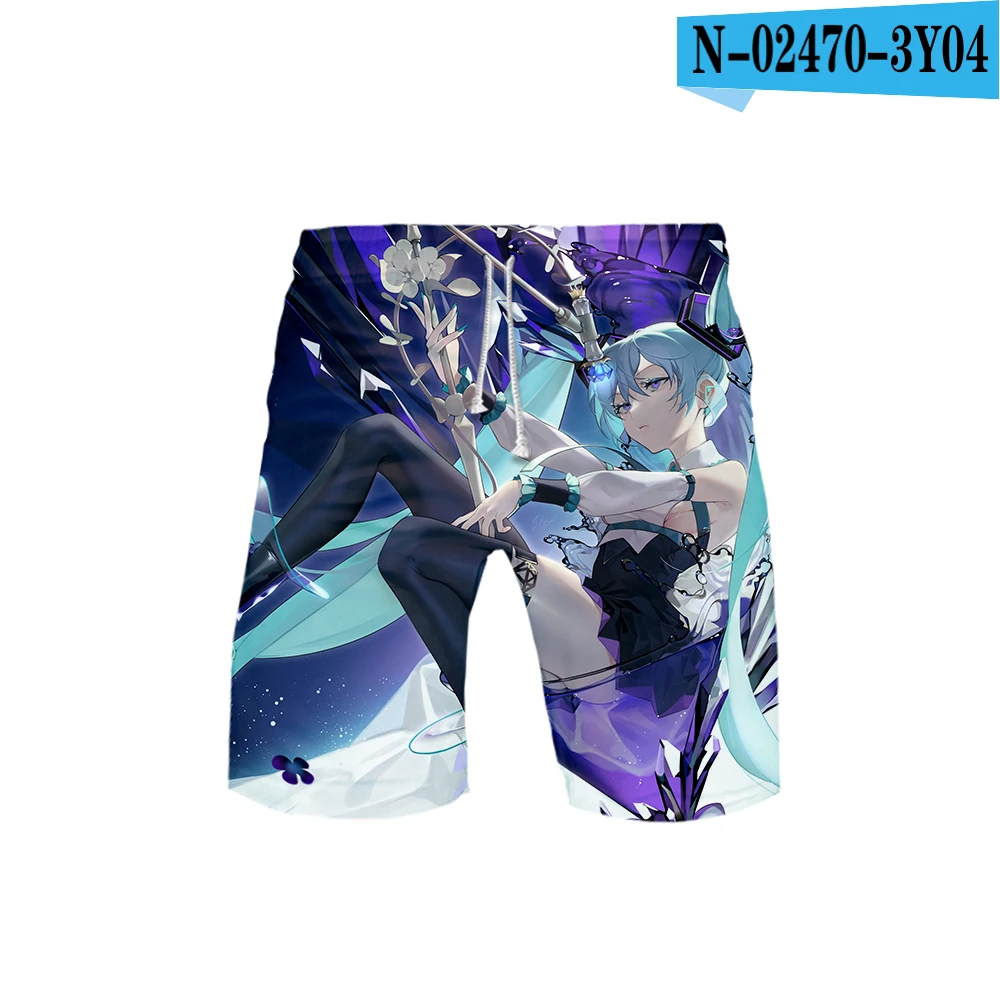 Hatsune Miku 3D пляжные шорты мужские эксклюзивные модные летние повседневные шорты модные хип-хоп Короткие 3D Брюки пляжная одежда 6XL - Цвет: 9