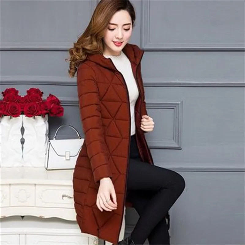 Новинка, осенне-зимние женские куртки размера плюс, 6XL, с капюшоном, корейский стиль, тонкий пуховик, хлопок, верхняя одежда для женщин, длинная, толстая, теплая парка, Топ