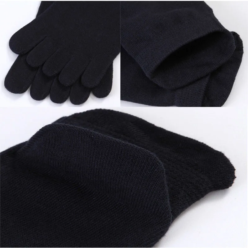 5 Pairs Athletic Sport Toe Socks Cotton Breathable Sweat-Absorbing Deodorant Fitness Running Hiking Travel Boat Sock Five Finger