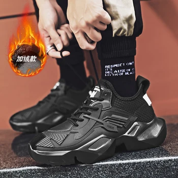 

Winter Warm Jogging Sneakers For Men Thick Soled Boys Running Shoes With Fur Sports Shoes For Men Cheap Athletic Mens Sneakers