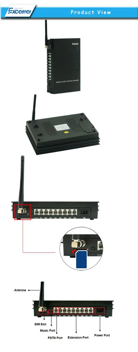 EXCELLTEL беспроводной телефонный обмен MS108-GSM 1 CO line 8 расширения с 1 sim-картой GSM PBX