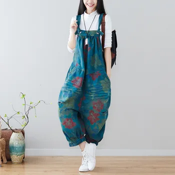 

Fashion 2020 new print 7-point knickerbockers make old holes to show slimmer adjustable suspenders
