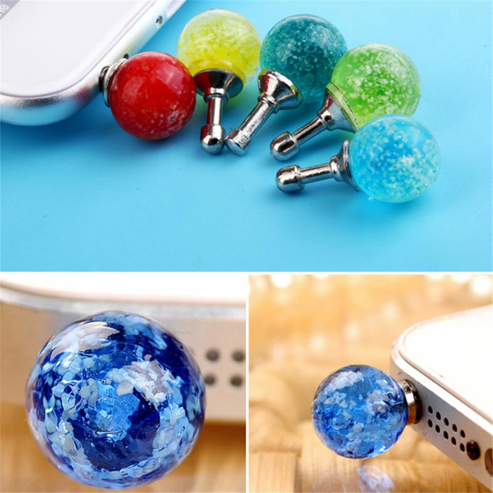 New 1PC Mobile Phone Audio Dustproof Luminous Rhinestone Headset Headphone Stopper for Tablet PC for Samsung for iPhone Stopper