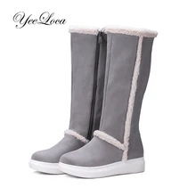 Женские зимние ботинки; австралийские зимние теплые женские ботинки; модные кожаные ботинки до середины икры на молнии; цвет серый; botas invierno mujer