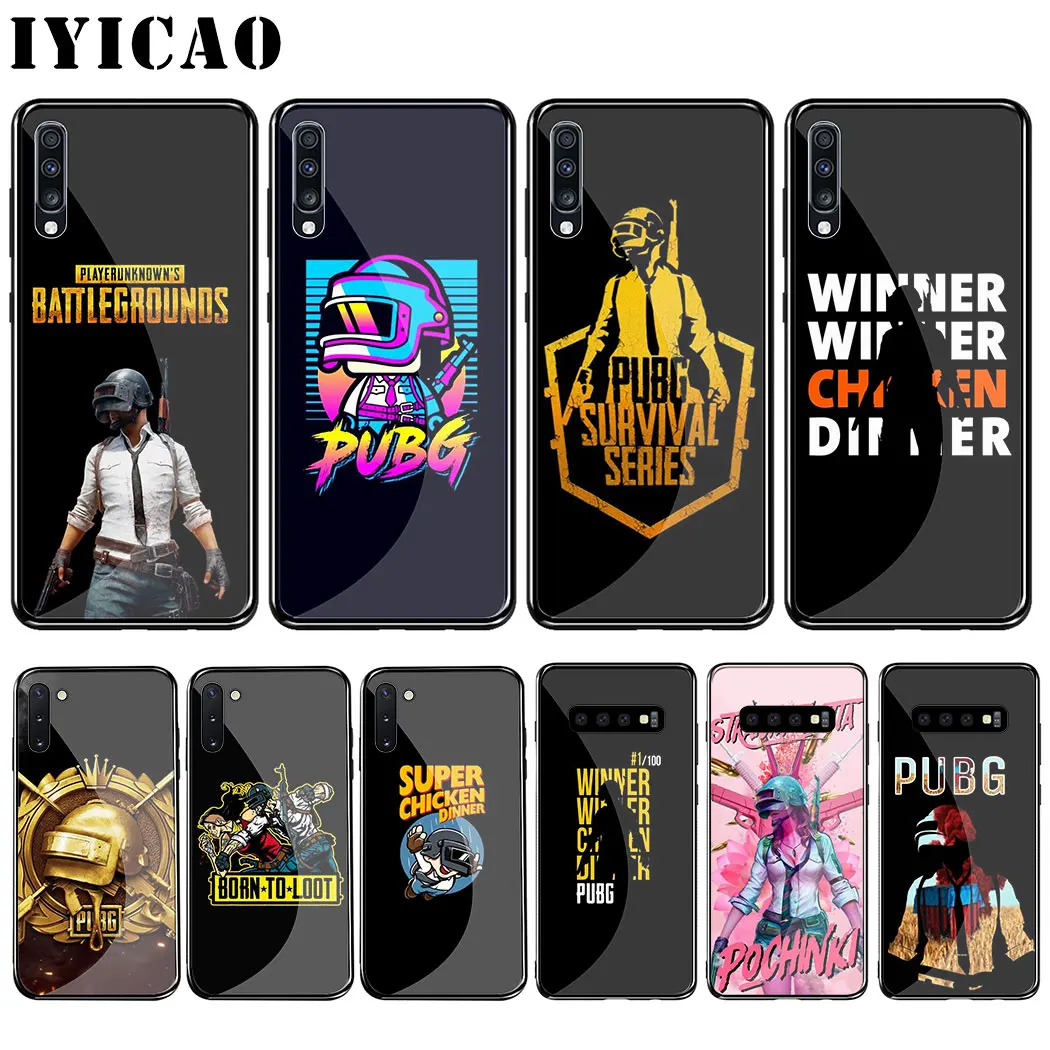 L37 PUBG Game Cool Tempered Glass Case for Samsung Galaxy A70 A60 A50 A40 A30 A20 A10 S8 S9 S10 Note 8 9 10 Plus |