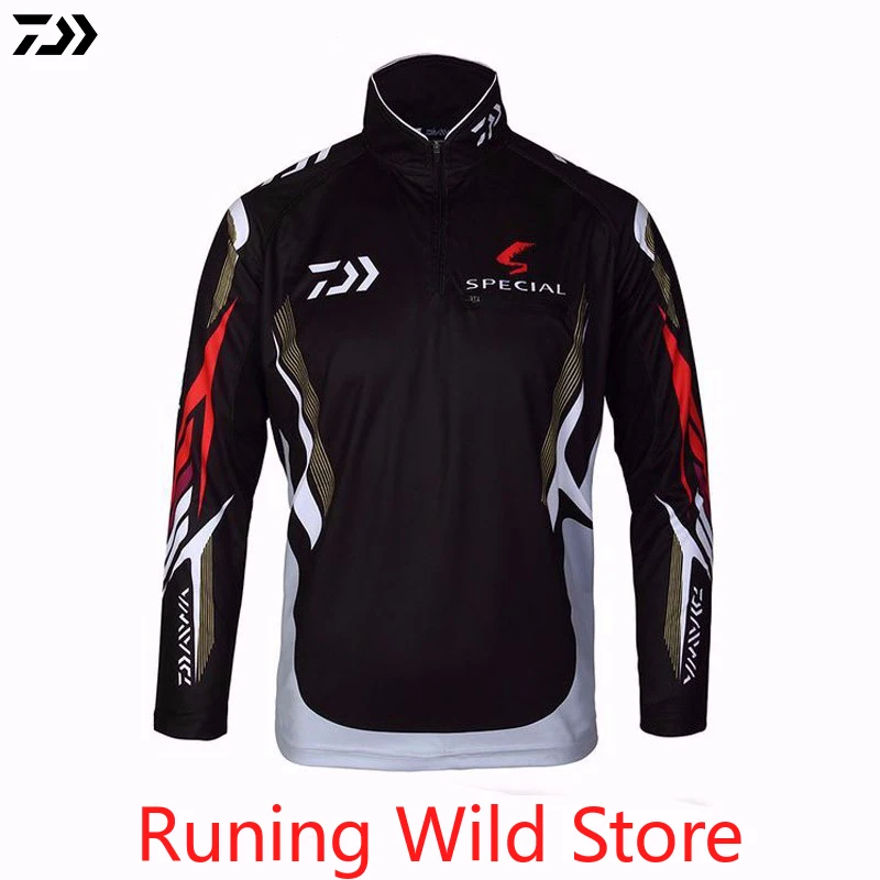 

DAIWA Men Professional Fishing Shirts Quick-Drying Outdoor Cycling Hiking Anti-UV Sports Breathable Fishing Clothes Plus M-5XL