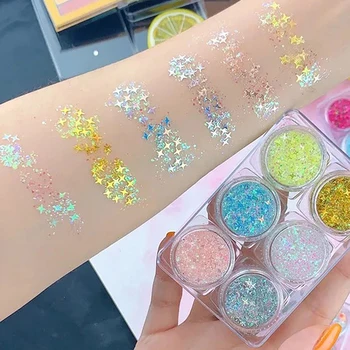 Glue Free Makeup Loose Diamond Glitter Festival Party Cosmetics Sequins Gel Eyeshadow for Eyes Face