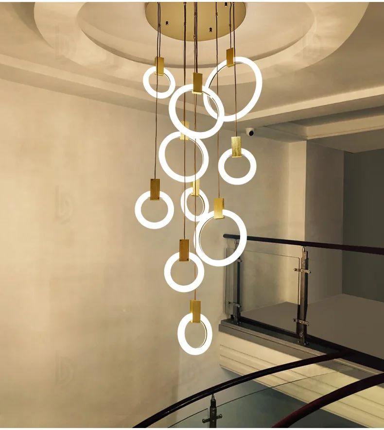 Современный светодиодный подвесной светильник в скандинавском стиле для гостиной, спальни, лестничное освещение, освещение в чердаке, Длинные подвесные светильники