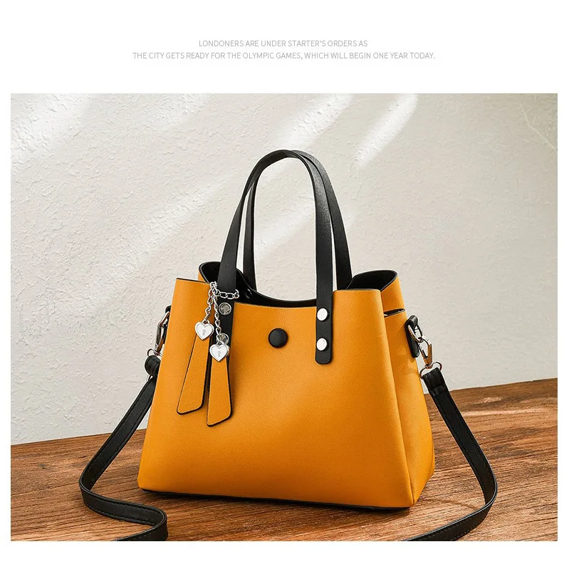 Litthing Women Leather Handbag Casual Crossbody Bag Yellow Bags Ladies Designer Handbags A Quality Shoulder Bags Female