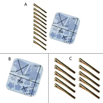 

DIY Heart Star Barrettes Silicone Epoxy Resin Molds Hair Pin Acrylic Mold Alligator Hair Clip Molds Jewelry Making Tools