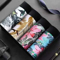 4 Pcs/Lot Men's Ice Silk Underwear Seamless Boxer Shorts Summer Thin Boxer Shorts Ice Silk Cool Shorts Large Size Boxer Men
