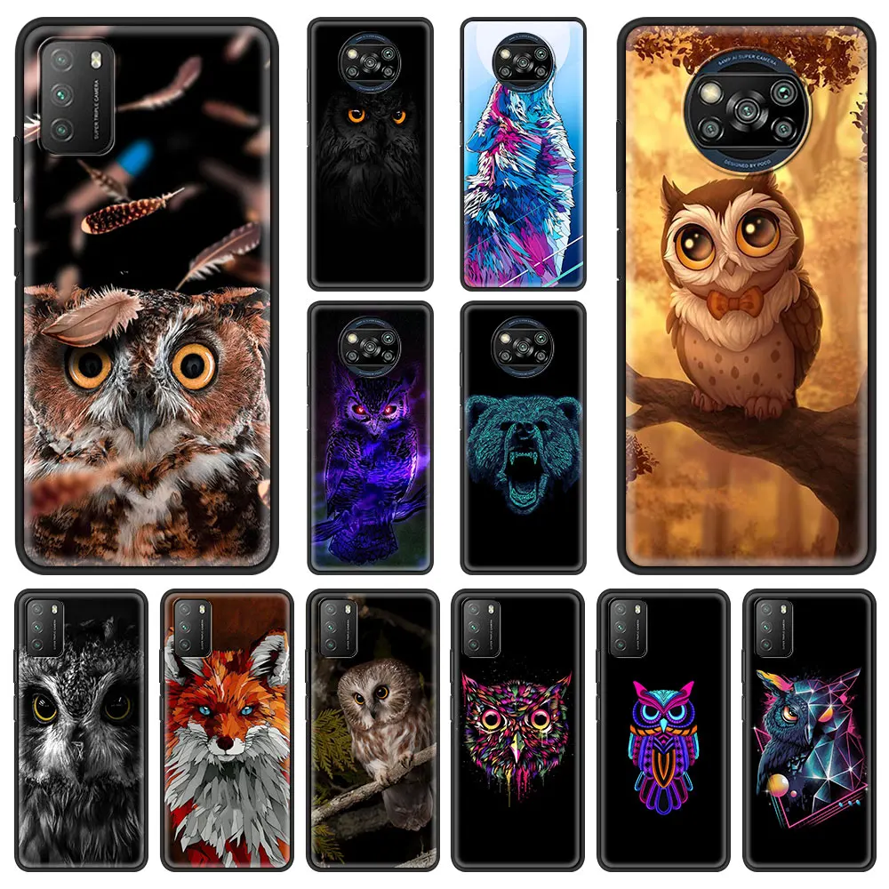 Adorable Baby Owl and Fox Cartoon Phone Case