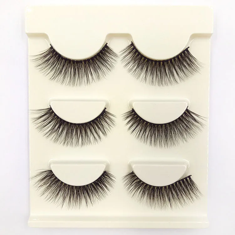 

3D-45 Three pairs of 3D false eyelashes, three-dimensional multi-cotton black stem eyelashes natural thick nude makeup eyelashes