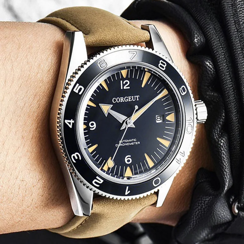 Corgeut часы Diver автоматические механические james 007 bond Seagull Move для мужчин t Роскошные