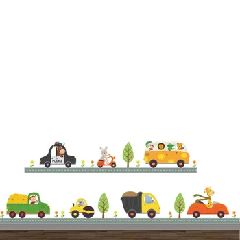 

Zy119 Cartoon Car Children's Room Kindergarten Environment Layout Environmental Protection Removable Wall Sticker