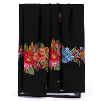

Embroidery Flower Shawls Cachecol Feminino For Female Handmade Pashmina Beads Women Wrap Wool Blend Mujer Bufanda