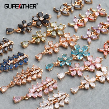

GUFEATHER M828,jewelry accessories,diy earrings,charms,hand made,copper metal,diy zircon pendants,jewelry making,6pcs/lot