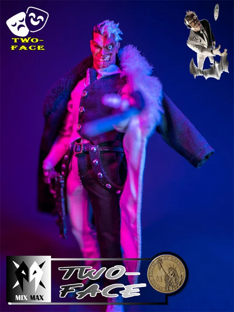 

In Stock 1/12 Scale MixMax MX1904 Double Faced Parts Package Head Clothes Accessories For 6" Action Figure Body