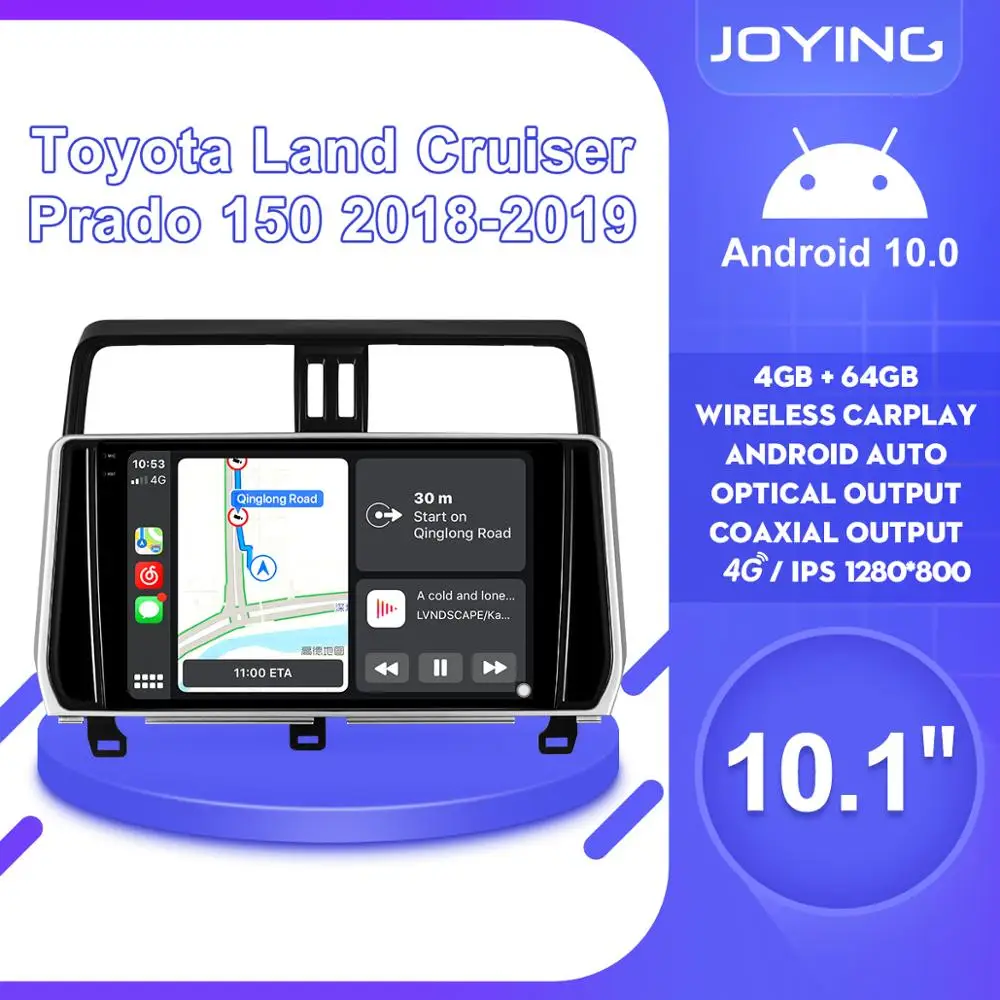 Android 10 Car Radio Stereo Head Unit Multimedia Carplay For Toyota Land Cruiser Prado 150 2018 2019 Support Canbus OEM Camera