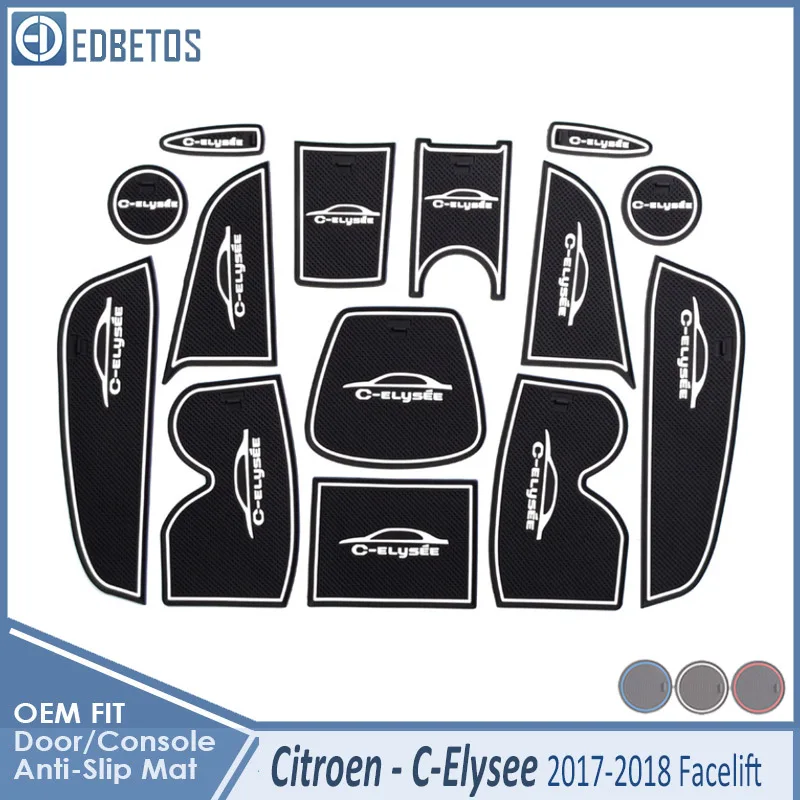 C-Elysee 17-18 White Противоскользящий коврик для Citroen C-Elysee C Elysee CElysee аксессуары для подтяжек лица противогрязный Коврик для двери - Название цвета: C-Elysee 17-18 White