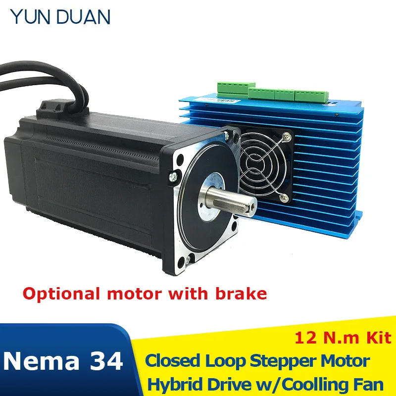 Nema 34 Closed Loop Stepper Motor Hybrid Driver Encoder Easy Step Servo Kit 12Nm with brake for Z Axis |